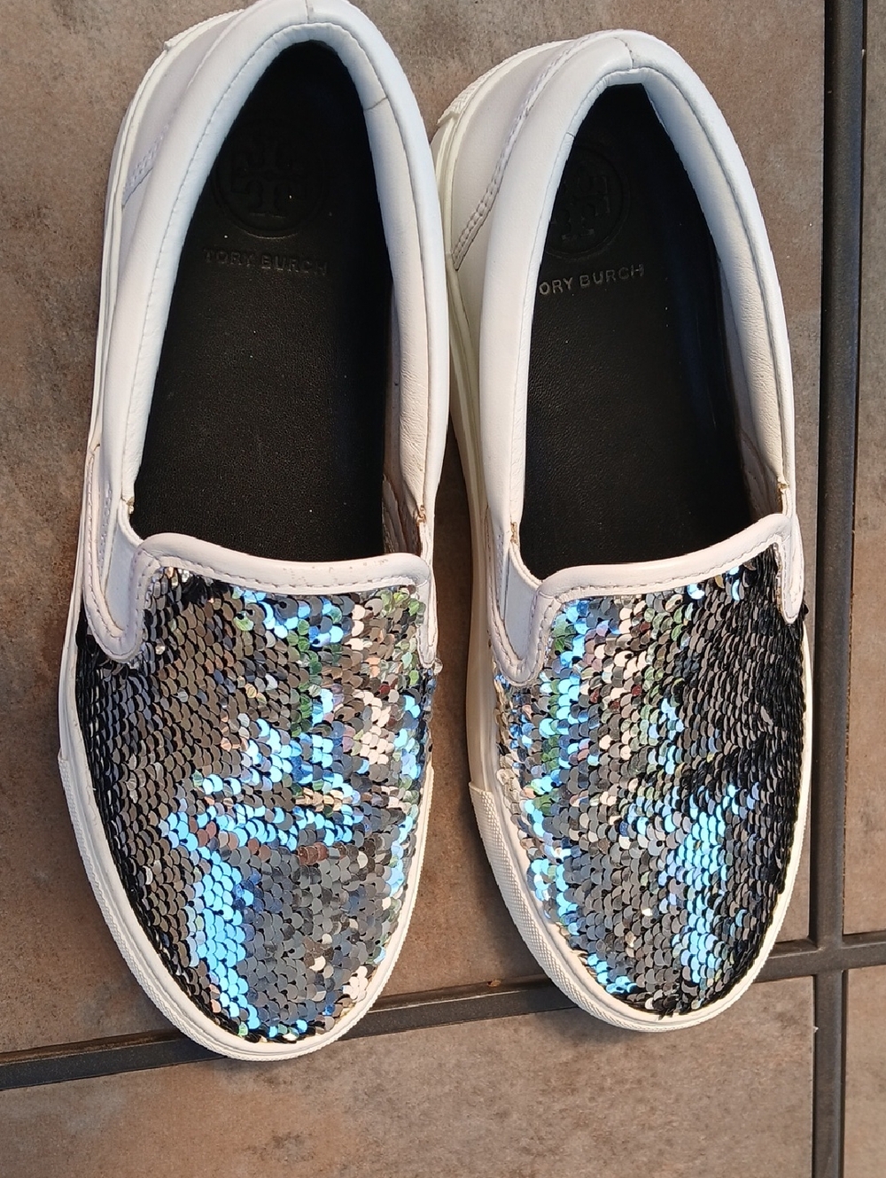 Tory Burch Carter reversible sequin slip-on sneakers /Size 5.5M